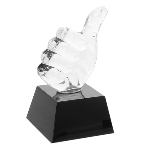 Happyyami Kleine Kristalltrophäe Finger-skulptur-dekor Wettkampf-trophäe Kindergarten-trophäe Mitarbeiterbelohnung Siegertrophäe Leistungspreis Zuerkannt Pokale Transparent Weißer Kristall von Happyyami