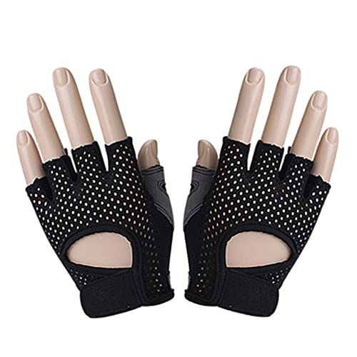 Happyyami Modische Halbfinger Handschuhe Für Damen rutschfeste Sporthandschuhe Für Krafttraining Und Gewichtheben Schwarz Größe L Optimaler Schutz Und Grip Für Hantel Und von Happyyami