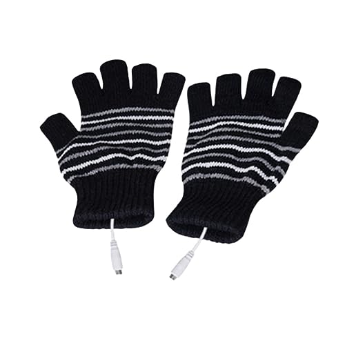 Happyyami USB Beheizte Halbfingerhandschuhe Für Winter Wärme Handwärmer Schwarz Ideal Für Outdoor Aktivitäten Wie Radfahren Angeln Und Wandern EIN Paar Fäustlinge Mit Hoher von Happyyami