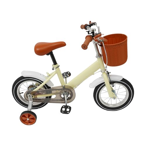 HarBin-Star 12 Zoll Kinderfahrrad, Fahrräder mit Korb Stützrädern, Kinder Fahrrad für 2-4 JahrenMädchen und Jungen, Kinderrad, Höhenverstellbar 10cm (Weiß) von HarBin-Star