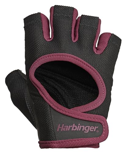 Harbinger Power Fitness Handschuh Damen, Gewichtheber Handschuhe, Waschmaschinengeeignet, Merlot, L von Harbinger