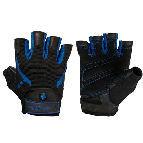 Harbinger Pro Fitness Handschuh Herren, Gewichtheber Handschuhe, Waschmaschinengeeignet, Blau, S von Harbinger