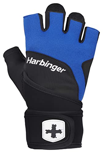 Harbinger Training Grip Wristwrap Weight Lifting Gloves, Unisex, X-Large, Blue von Harbinger