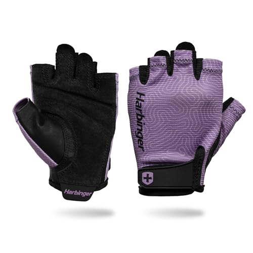 Power Gloves 3.0 - Strapazierfähige Halbfinger-Gewichtheberhandschuhe mit verstellbarem Handgelenkverschluss, atmungsaktive Lederhandfläche, Damen von Harbinger