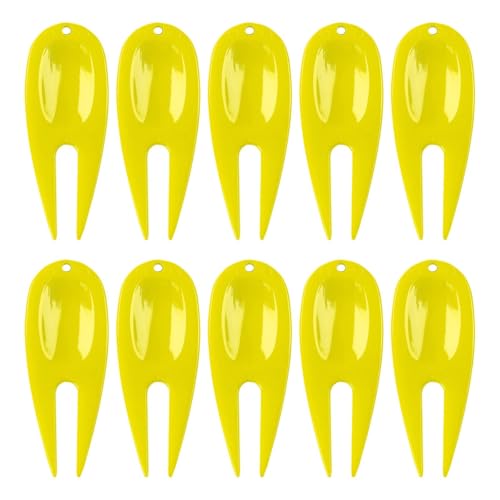 Harilla 10x Golf Divot Reparatur Werkzeug Pitch Mark Reparatur Gabel Groove Cleaner Gadgets Putting Green Gabel, für Ersatz Zubehör Outdoor, GELB Harilla 10x Golf Divot Reparatur Werkzeug Pitch Mark Reparatur Gabel Groove Cleaner Gadgets Putting Green Gabel, für Ersatz Zubehör Outdoor, GELB von Harilla