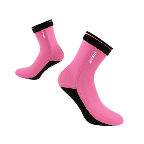 Harilla 3mm Neopren Socken Tauchen Socken Fitness Zubehör Ausrüstung Weiche Neoprenanzug Socken Schwimmen Socken für Schwimmen Outdoor Sport Strand, rosa S von Harilla