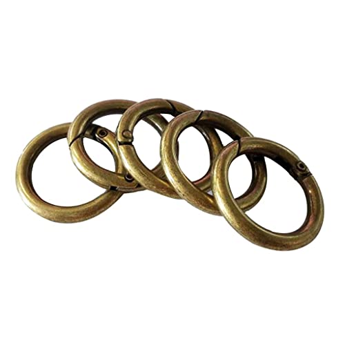 Harilla 5 aus aus Karabinerhaken Federringe Verschluss Karabiner Schnalle Tasche Schlüsselanhänger Zubehör 28mm, Bronze von Harilla