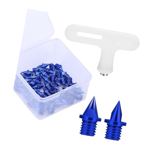 Harilla 50pcs Trackschuhspikes mit Schraubenschlüssel 5mm Professioneller, Blau von Harilla