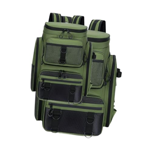 Harilla Angelrucksack, Tackle Box Stores Angelausrüstung Tasche Sportpaket Geschenk für Männer Angeltasche für Camping Jagd Outdoor Reisen, GrÜn von Harilla