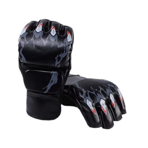 Harilla Boxhandschuhe liefert Bequeme Boxhandschuhe, ergonomische Halbfingerhandschuhe, Sparringshandschuhe für Enthusiasten, Männer, Sparring, Schwarz von Harilla