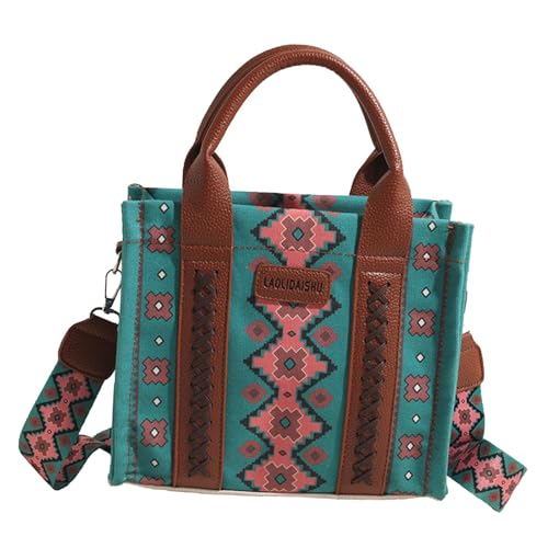 Harilla Damen-Handtasche im Bohemian-Stil, tragbare Schultertasche für Dating, Party, Pendeln, Einkaufen, GrÜn von Harilla