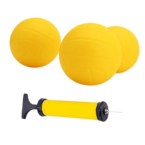 Harilla -Ersatzbälle mit Luftpumpe für rundes Netzspiel, aufblasbarer PVC-Mini-Volleyball für Wettkampf-Rasen-Beach-Volleyball, 3.5 Inch 3pcs von Harilla