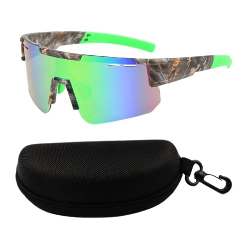 Harilla Fahrradbrille, Reitbrille, stilvolle, blendende Sonnenbrille, polarisierte Sonnenbrille, Sport-Sonnenbrille zum Radfahren, Wandern, Streifen Grün von Harilla