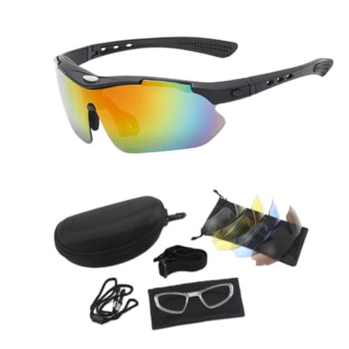 Harilla Fahrradbrille, Sport-Sonnenbrille, stilvolle, leichte, polarisierte Sonnenbrille, Reitbrille zum Reiten, Autofahren, Wandern, Schwarz von Harilla