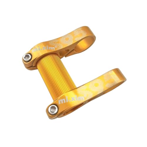 Harilla Faltrad Vorbau Verstellbarer Doppel Vorbau 1" Lenker Riser Adapter 25,4mm, Gold von Harilla