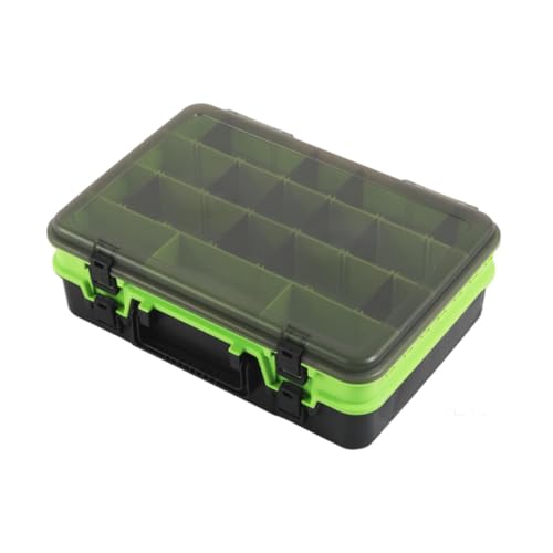 Harilla Fishing Tackle Box Storage Case Multi -Fächer groß für Köderlinien Leitungen Haken Werkzeugkasten Organizer Behälter, GrÜn von Harilla