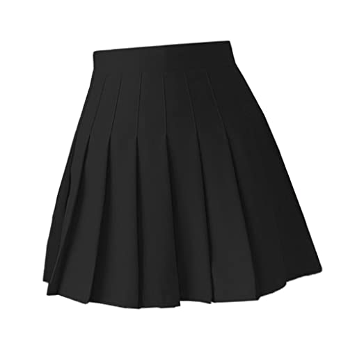 Harilla Frauen Girls Falten Skater Rock Schule Hohe Taille Tennis Uniform Cheerleader Röcke mit Futterhorts, Black M Harilla Frauen Girls Falten Skater Rock Schule Hohe Taille Tennis Uniform Cheerleader Röcke mit Futterhorts, Black M von Harilla