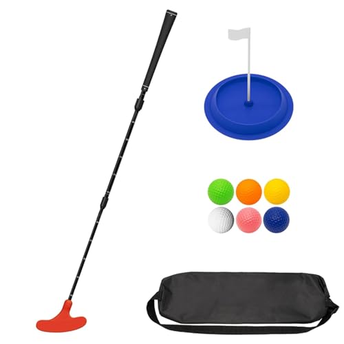 Harilla Golf-Putter, einziehbar, Rutschfester Griff, Golfschläger, für Rechts- oder Linkshänder, tragbar, leicht, Zwei Möglichkeiten, Golf-Putter, Rot von Harilla