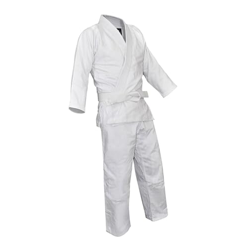 Harilla Judo Gi Karate Uniform Weich mit Gürtel Atmungsaktiv 800 Gramm Taekwondo Anzug Uniform für Training Frauen Sparring, 185cm, Weiß von Harilla