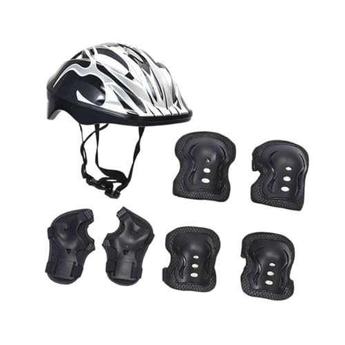 Harilla Kinder-Fahrradhelm, Rollschuhhelm mit Ellenbogenschonern, für Outdoor-Sportarten, Rollerblading, Inlineskaten, Schwarz von Harilla