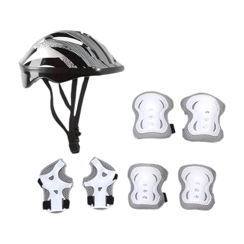 Harilla Kinder-Roller-Skateboard-Helm, Knieschoner-Set, Fahrradhelm, verstellbar, stilvolle Ellenbogenschützer für Jungen und Mädchen, Outdoor-Sport, Reiten Harilla Kinder-Roller-Skateboard-Helm, Knieschoner-Set, Fahrradhelm, verstellbar, stilvolle Ellenbogenschützer für Jungen und Mädchen, Outdoor-Sport, Reiten von Harilla
