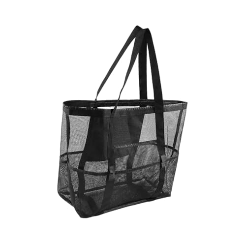 Harilla Mesh-Strandtasche, Trainingstasche, Aufbewahrung, große Kapazität, Reisetasche, Schultertasche für Arbeit, Party, Outdoor, Pendeln, Schwarz von Harilla