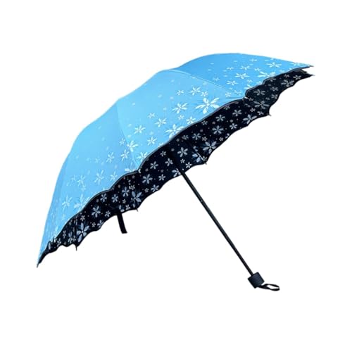 Harilla Reise-Regenschirm für Regen, Regenschirm, wasserabweisend, vielseitiger Sonnenschirm, Taschenschirm für Wanderungen und Outdoor-Aktivitäten, BLAU von Harilla