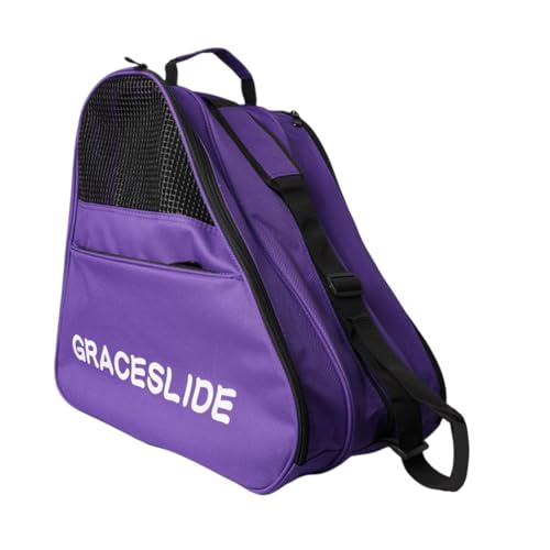 Harilla Roller Skates Storage Bag Carrier Reißverschluss Beutelbehälter Schulter Handtasche Skating Schuhe Tasche für Reiseblieben Kinder Kindersportmänner, Lila von Harilla