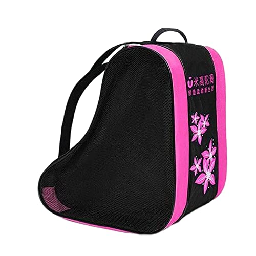 Harilla Rollschuhtasche, Schlittschuhtasche Dreieckige Schlittschuhtasche Schlittschuhschuhe Tragetasche Schlittschuhtasche mit verstellbarem Schultergurt für, ROSA von Harilla