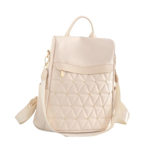 Harilla Rucksack Geldbörse Reißverschluss Frauen Schultertasche für Frauen Männer Reisen Camping, Beige von Harilla