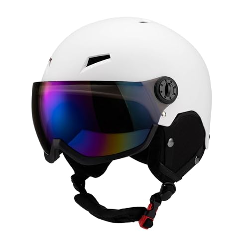 Harilla Snowboardhelm, Schneehelm mit Skibrille, atmungsaktiver Skateboardhelm, Skihelm für Skateboarding, Outdoor-Wintersport, White L von Harilla