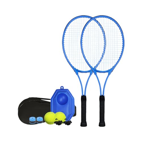 Harilla Solo-Tennistrainer, Ball, Solo-Tennis-Trainingshilfe, Garten, mit 2 Saitenbällen, Solo-Trainingsgerät für Anfänger und Erwachsene, Blau von Harilla