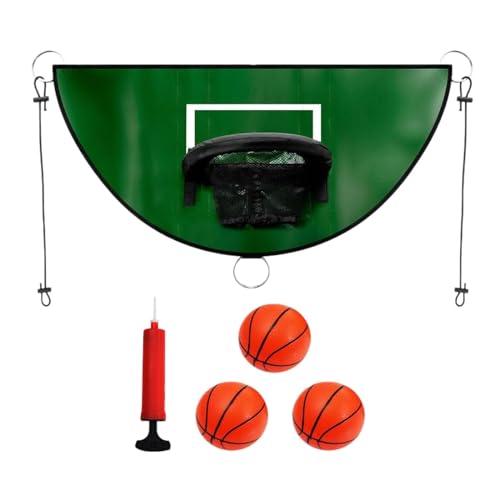 Harilla Trampolin Basketballkorb, Basketballrahmen Zum Dunking, Leichtes Baseboard, Trampolin Zubehör für Alle Altersgruppen, Grün, 90cmx50cm von Harilla