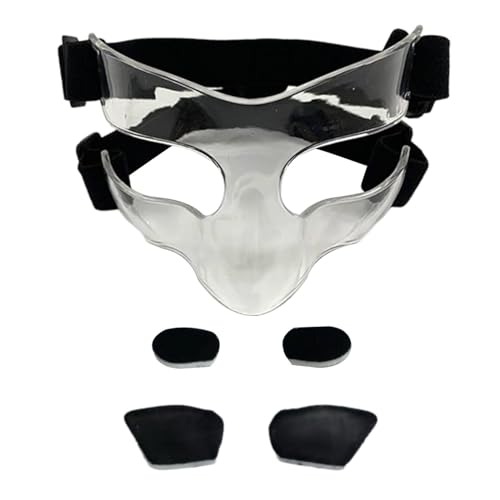 Harilla Transparente Basketballmaske, Gesichtsschutz, Antikollisions-Nasenschutz, für sportliches Training, Erwachsene, Outdoor-Fitnessstudio, Männer, 14cmx9cm von Harilla
