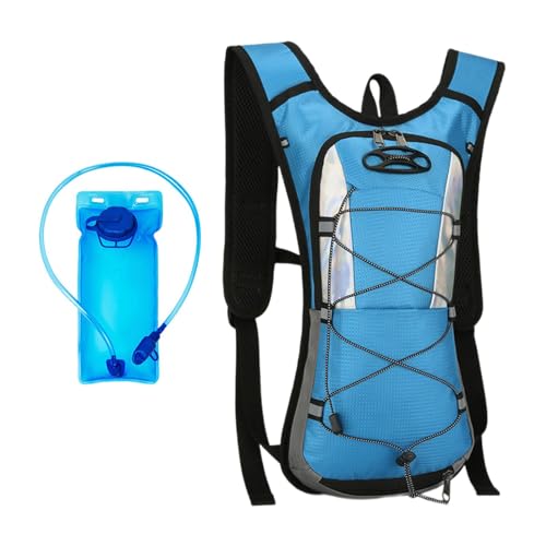 Harilla Trinkrucksack mit 2 l Trinkblase Wasserrucksack Rucksack für Männer Frauen Reflektierender Hydro Water Daypack zum Laufen , Blau von Harilla