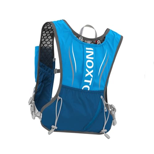 Harilla Trinkweste Trinkrucksack Verstellbare Outdoor-Sporttasche Multi-Taschen-Rucksack Laufweste zum Klettern Joggen Wandern, Blau von Harilla