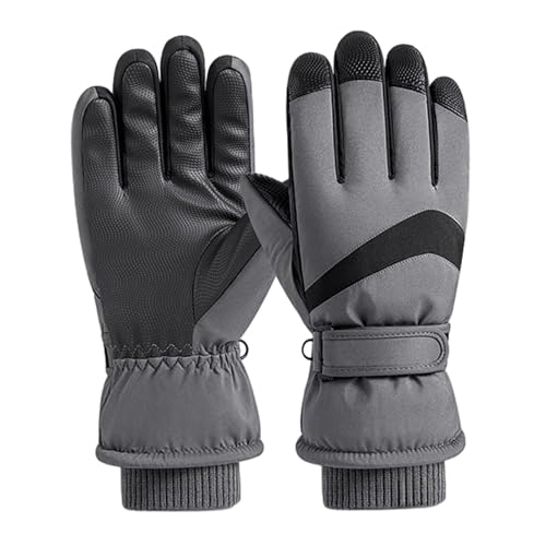 Harilla Winter Warme Handschuhe Fahrradhandschuhe 1 Paar Winddichte Mountainbike-Handschuhe Skihandschuhe Vollfingerhandschuhe zum Wandern Herren Damen, Grau von Harilla