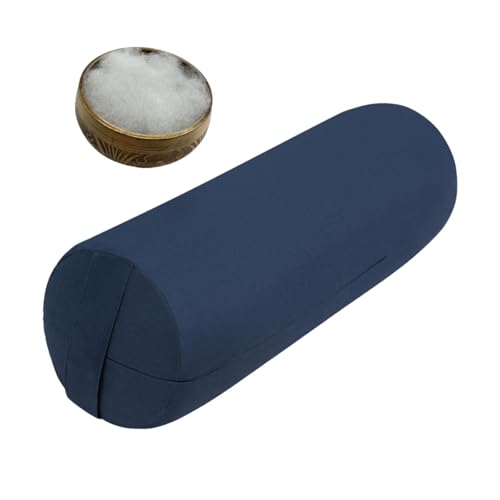 Harilla Yoga-Bolster, Yoga-Werkzeug, professioneller, maschinenwaschbarer Bezug, Meditationskissen, Lendenkissen zur Unterstützung der Beine, erholsames Yoga, Zylinder Blau von Harilla