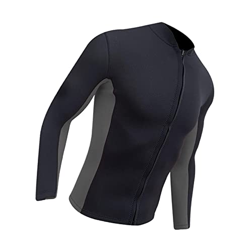 Harilla Herren-/Damen-Neoprenanzug-Top, Neopren-Neoprenanzug- Langarm-Neoprenanzug-Shirt mit Frontreißverschluss zum Tauchen, Schnorcheln, Surfen, Grau Schwarz XL Harilla Herren-/Damen-Neoprenanzug-Top, Neopren-Neoprenanzug- Langarm-Neoprenanzug-Shirt mit Frontreißverschluss zum Tauchen, Schnorcheln, Surfen, Grau Schwarz XL von Harilla