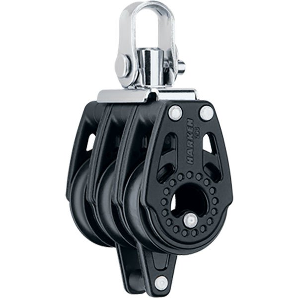 Harken Triple Swivel Carbo Block 29 Mm With Becket Support Schwarz von Harken