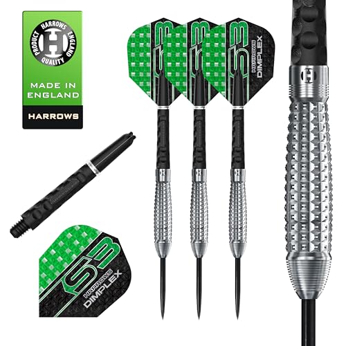 Harrows Dimplex Bomb & Tampered Darts Set I Professionelle Dartpfeile mit 90% Wolframstahlspitze, ALLE Gewichte I 10-teiliges Set mit schwarzem Dimplex & Tampered (Bomb Shape, 24g) Harrows Dimplex Bomb & Tampered Darts Set I Professionelle Dartpfeile mit 90% Wolframstahlspitze, ALLE Gewichte I 10-teiliges Set mit schwarzem Dimplex & Tampered (Bomb Shape, 24g) von Harrows