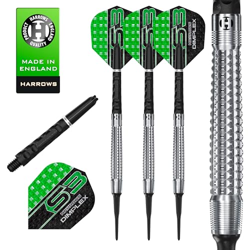 Harrows Dimplex Bomb Darts Set I Professionelle Dartpfeile, 90% Wolfram, weiche Spitze ALLE Gewichte Pro Darts, 10-teiliges Set mit schwarzen Dimplex Midi-Schäften (Tapered Shape, 20g) Harrows Dimplex Bomb Darts Set I Professionelle Dartpfeile, 90% Wolfram, weiche Spitze ALLE Gewichte Pro Darts, 10-teiliges Set mit schwarzen Dimplex Midi-Schäften (Tapered Shape, 20g) von Harrows