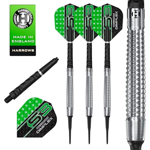 Harrows Dimplex Bomb & Tampered Darts Set I Professionelle Dartpfeile mit 90% Wolframstahlspitze, ALLE Gewichte I 10-teiliges Set mit schwarzem Dimplex & Tampered (Tapered Shape, 24g) Harrows Dimplex Bomb & Tampered Darts Set I Professionelle Dartpfeile mit 90% Wolframstahlspitze, ALLE Gewichte I 10-teiliges Set mit schwarzem Dimplex & Tampered (Tapered Shape, 24g) von Harrows