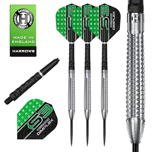 Harrows Dimplex Bomb & Tampered Darts Set I Professionelle Dartpfeile mit 90% Wolframstahlspitze, ALLE Gewichte I 10-teiliges Set mit schwarzem Dimplex & Tampered (Tapered Shape, 26g) Harrows Dimplex Bomb & Tampered Darts Set I Professionelle Dartpfeile mit 90% Wolframstahlspitze, ALLE Gewichte I 10-teiliges Set mit schwarzem Dimplex & Tampered (Tapered Shape, 26g) von Harrows