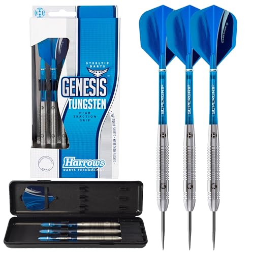 Harrows Genesis Darts-Set mit Wolframstahlspitze, 21 g, 22 g, 23 g, 24 g, 25 g und 26 g – inklusive High Traction Grip Supergrift, Shart Marathon Flights und Reiseetui (22g) Harrows Genesis Darts-Set mit Wolframstahlspitze, 21 g, 22 g, 23 g, 24 g, 25 g und 26 g – inklusive High Traction Grip Supergrift, Shart Marathon Flights und Reiseetui (22g) von Harrows