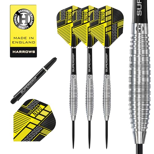 Harrows NX90 Bomb & Parallel Shape Darts-Set I Professionelle Dartpfeile mit 90% Wolframstahlspitze, ALLE Gewichte Pro Darts I 10-teiliges Set mit schwarzen Supergrip (Bomb Shape, 21g) Harrows NX90 Bomb & Parallel Shape Darts-Set I Professionelle Dartpfeile mit 90% Wolframstahlspitze, ALLE Gewichte Pro Darts I 10-teiliges Set mit schwarzen Supergrip (Bomb Shape, 21g) von Harrows