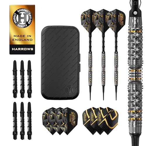 Harrows Opus Dart-Set | Professionelle Darts 90% Wolfram Soft-Tip | Alle Gewichte Pro Darts | Großes 16-teiliges Set mit Carbon ST Schäften, Opus Flights & GRATIS Slimcase-Dart-Tasche (20g) Harrows Opus Dart-Set | Professionelle Darts 90% Wolfram Soft-Tip | Alle Gewichte Pro Darts | Großes 16-teiliges Set mit Carbon ST Schäften, Opus Flights & GRATIS Slimcase-Dart-Tasche (20g) von Harrows