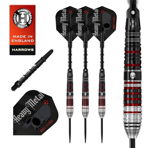 Harrows Ryan Searle „Heavy Metal“ Serie 2-Spieler-Dart-Set I Professionelle Dartpfeile mit 90% Wolframstahlspitze, ALLE Gewichte I 10-teiliges Set (24g) Harrows Ryan Searle „Heavy Metal“ Serie 2-Spieler-Dart-Set I Professionelle Dartpfeile mit 90% Wolframstahlspitze, ALLE Gewichte I 10-teiliges Set (24g) von Harrows