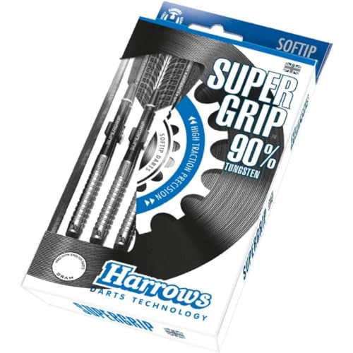 Harrows SUPERGRIP Darts-Set mit weicher Spitze aus 90% Wolfram. Erhältlich in 16 g, 18 g, 20 g – inklusive Supergrip-Schäften, Supergrip-Flights und Reiseetui-20g Harrows SUPERGRIP Darts-Set mit weicher Spitze aus 90% Wolfram. Erhältlich in 16 g, 18 g, 20 g – inklusive Supergrip-Schäften, Supergrip-Flights und Reiseetui-20g von Harrows