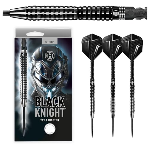 Harrows Black Knight Darts-Set mit 90% Wolframstahlspitze, 22 g, 23 g, 24 g und 25 g – inklusive Black Carbon ST Midi-Schäften und Micron Black Knight Flights (22g) Harrows Black Knight Darts-Set mit 90% Wolframstahlspitze, 22 g, 23 g, 24 g und 25 g – inklusive Black Carbon ST Midi-Schäften und Micron Black Knight Flights (22g) von Harrows